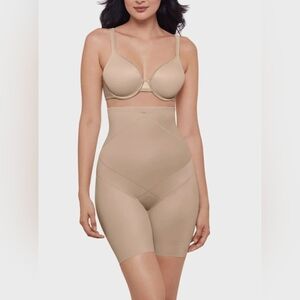 Miraclesuit High Waist Tummy Tuck Thigh Slimmer Shapewear Beige Large NEW 🆕